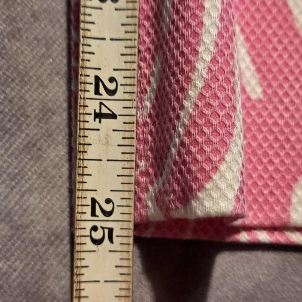 Lilly Pulitzer Palm Beach Fit Cropped Pants Pink Palm Sz 4 Gold Button Preppy - Picture 11 of 12
